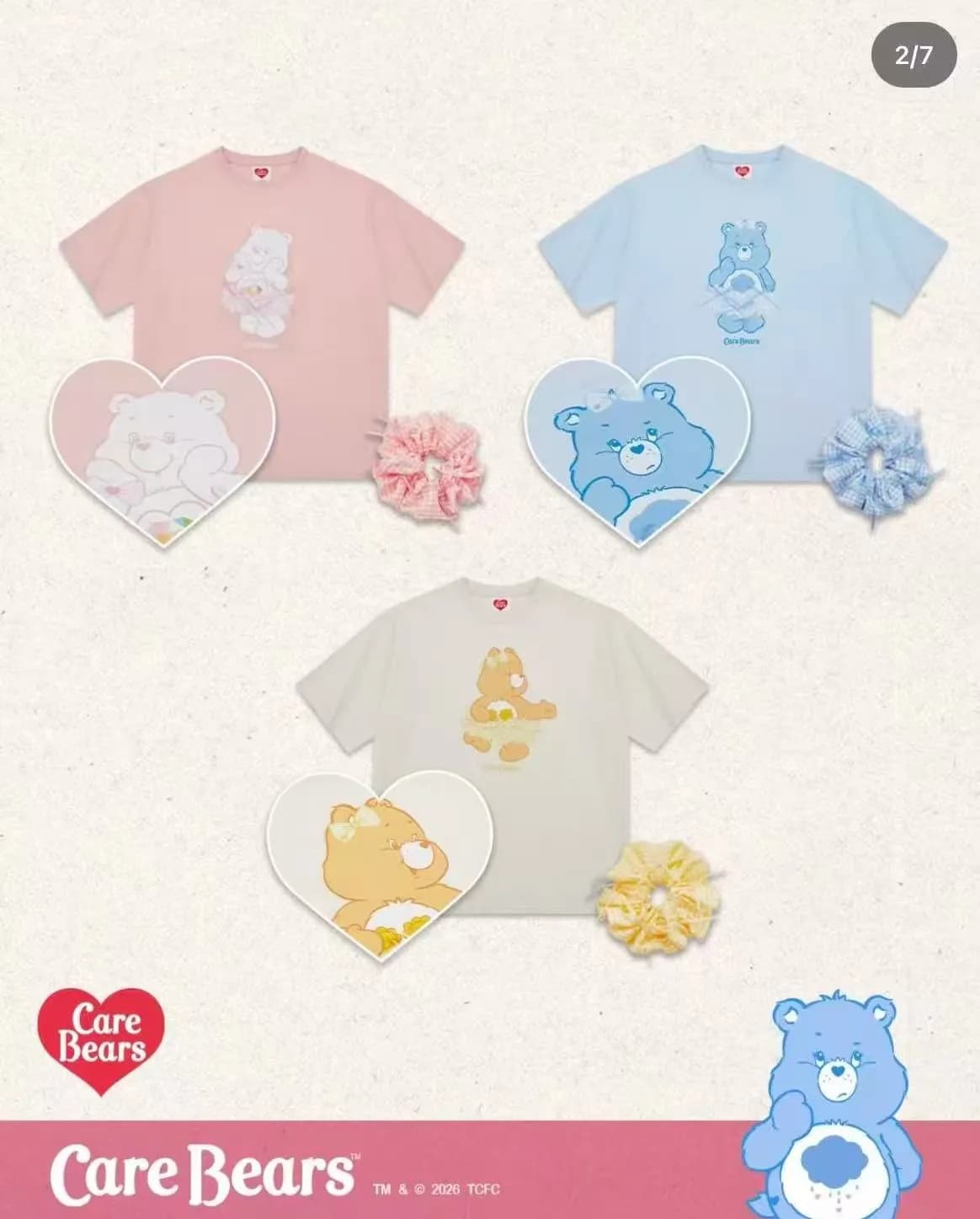 Carebear新款親子涼感短袖連髮圈 - 圖片 1