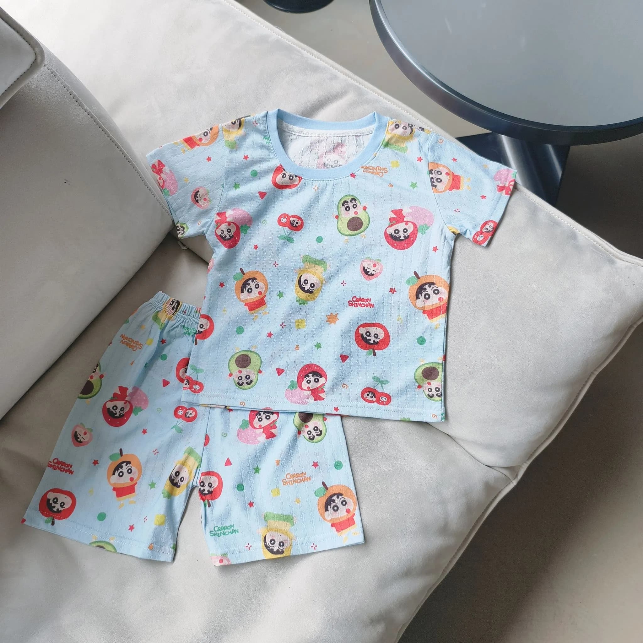 純棉透氣網眼提花家居套裝 縮圖 4