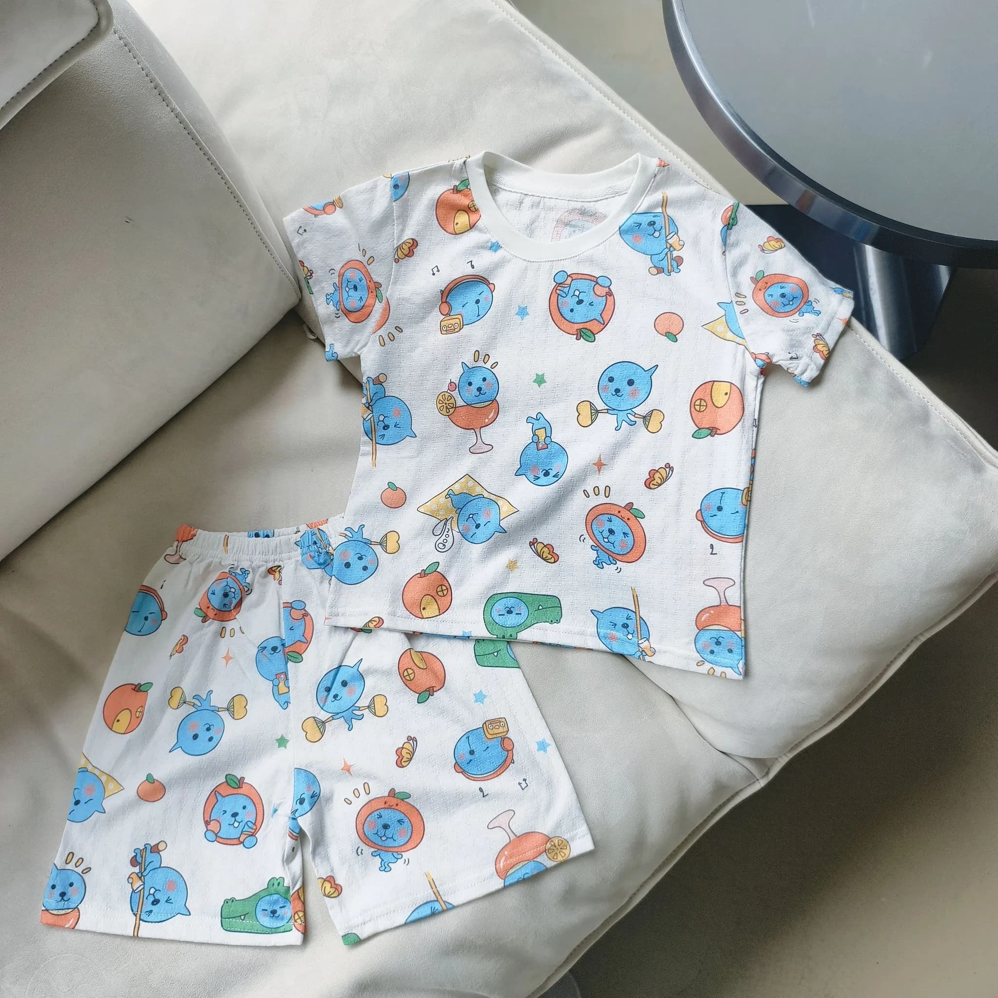 純棉透氣網眼提花家居套裝 縮圖 7