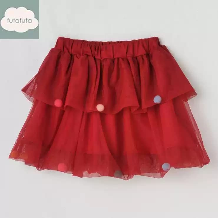 futafuta 棗紅色短裙 - 圖片 1