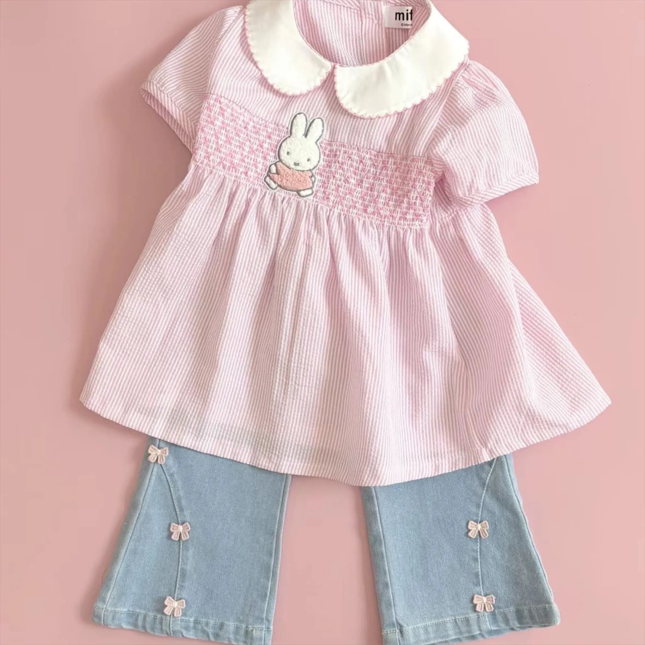 Miffy粉色上衣裙+牛仔褲 - 圖片 1