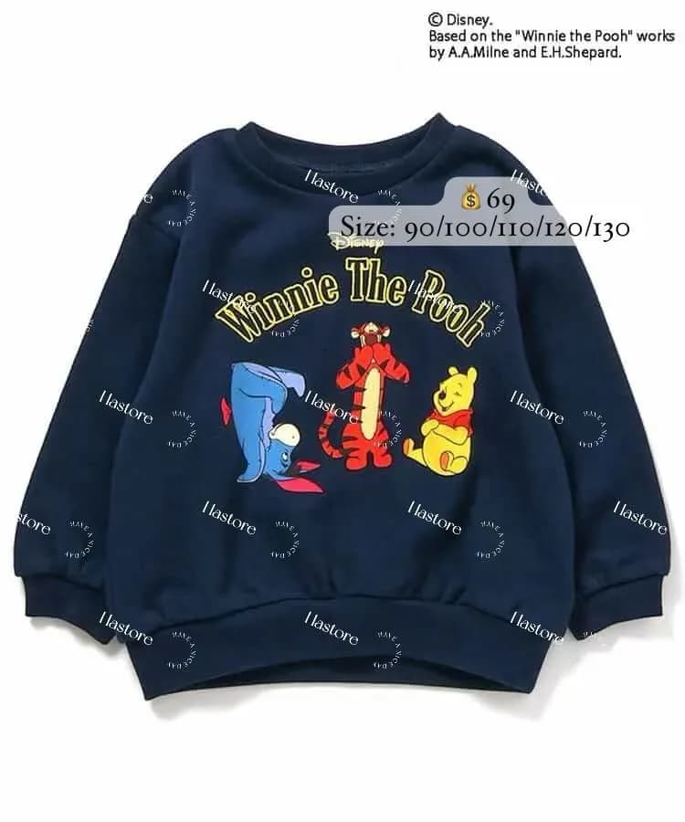 Pooh 刺繡抓絨衛衣 - 圖片 1