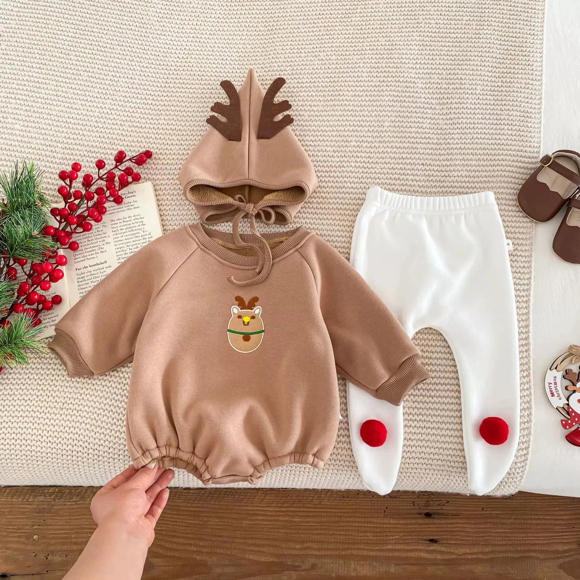 聖誕鹿套裝連帽（包襪） - 圖片 1